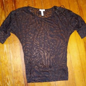 Extremely Cute See thru printed Top 3/4 Sleeve
